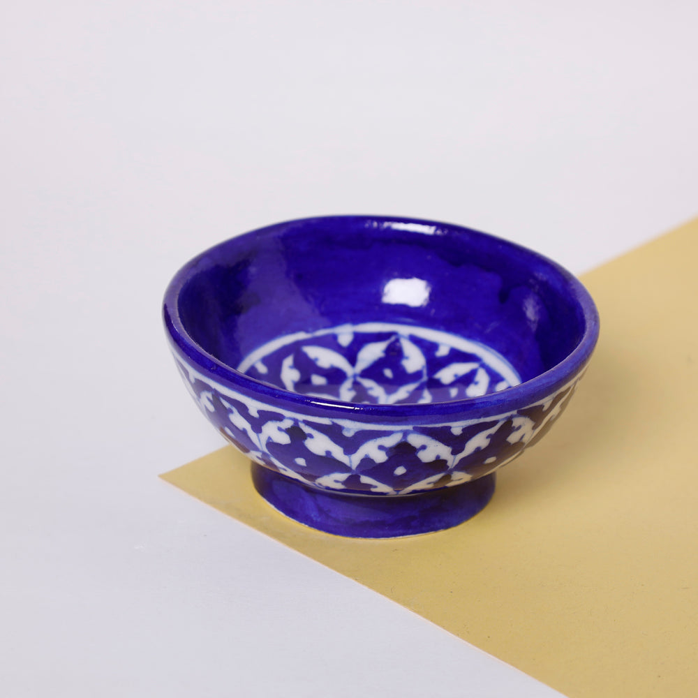 Original Blue Pottery Ceramic Bowl (5 x 5 in)