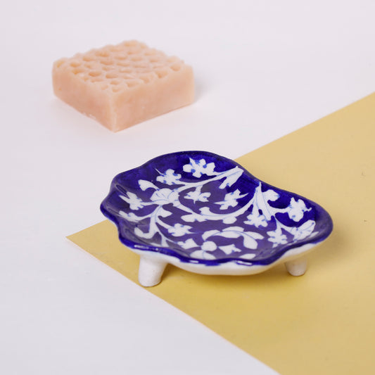 Original Blue Pottery Ceramic Soap Dish