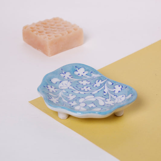 Original Blue Pottery Ceramic Soap Dish