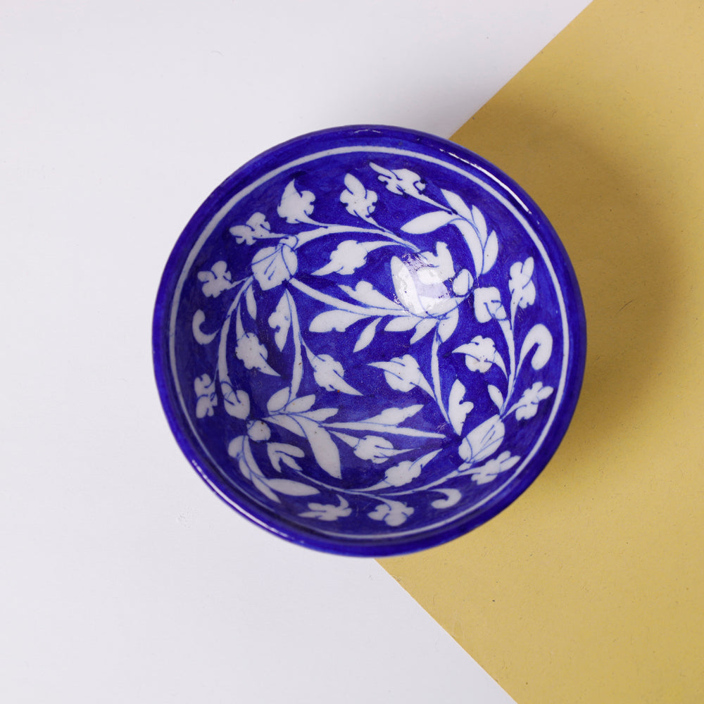 Original Blue Pottery Ceramic Bowl (4 x 4 in)