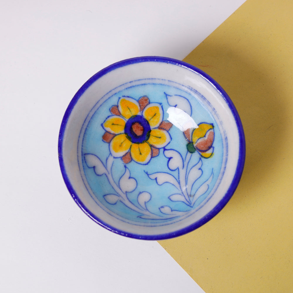 Original Blue Pottery Ceramic Bowl (4 x 4 in)