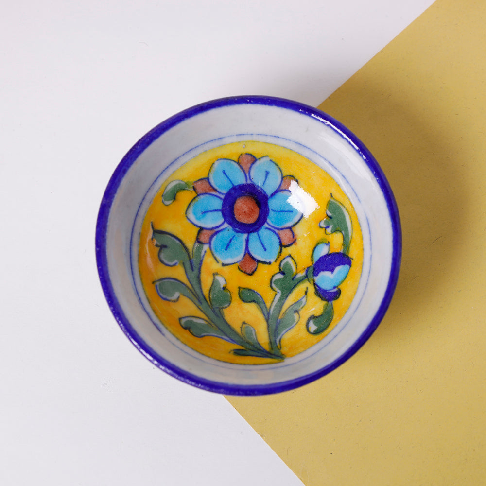 Original Blue Pottery Ceramic Bowl (4 x 4 in)