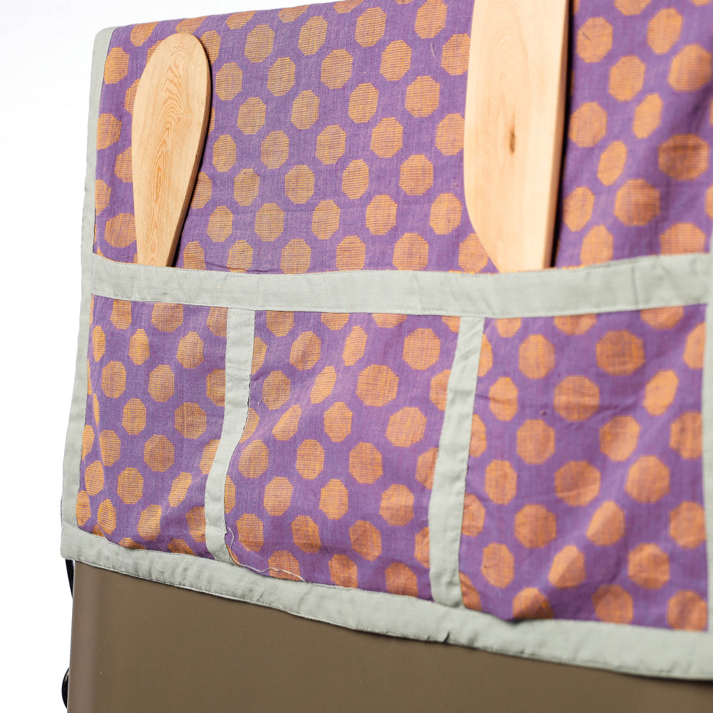 Purple Handmade Cotton Fridge Top Cover with Multiple Pockets