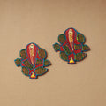 Traditional handpainted wooden ganesha (set of 2)