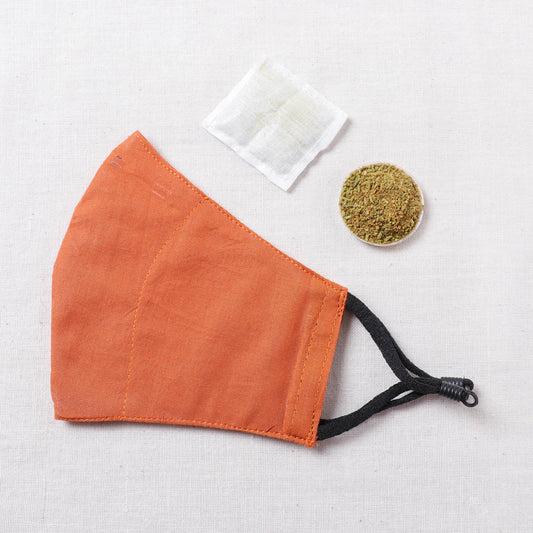Herb Pocket Plain Cotton 3 Layer Snug Fit Face Cover