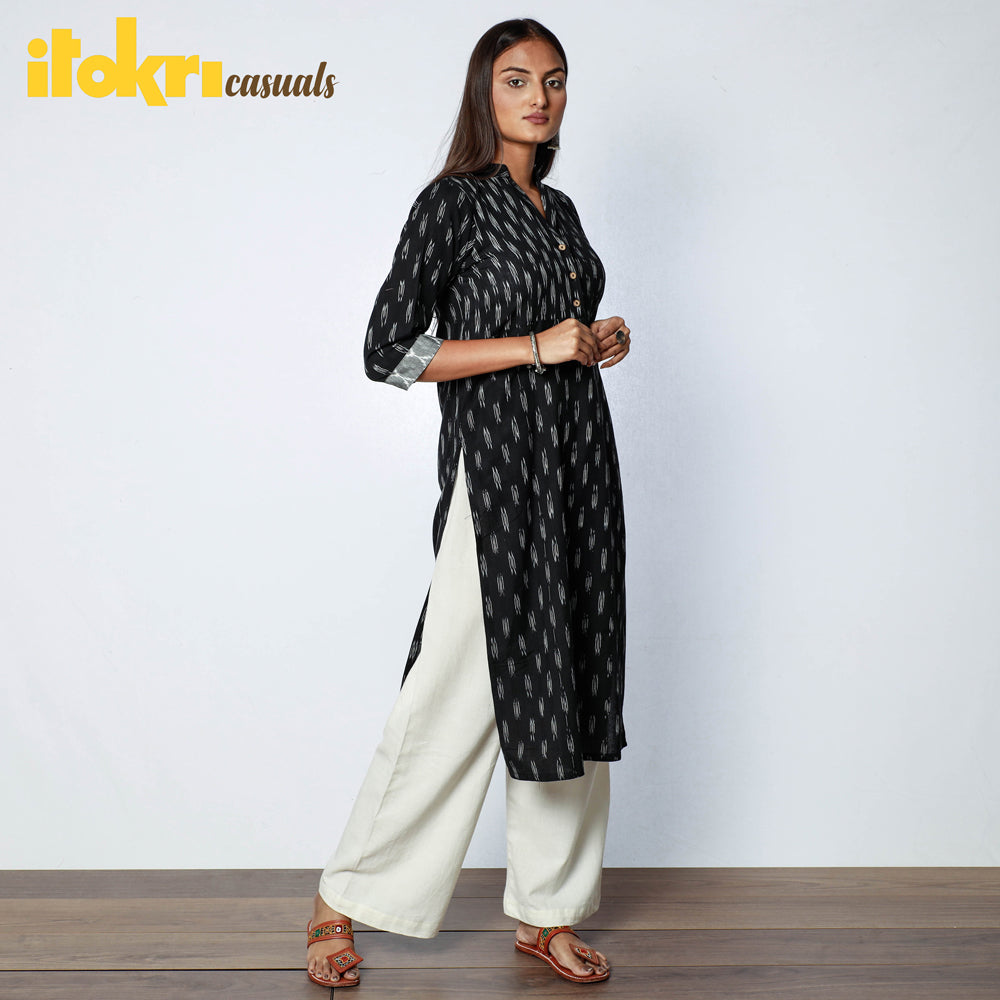 Buy Pochampally Ikat Weave Cotton Long Kurta Online at iTokri.com