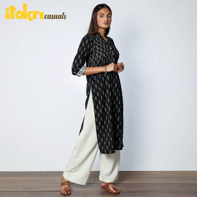 Buy Pochampally Ikat Weave Cotton Long Kurta Online at iTokri.com