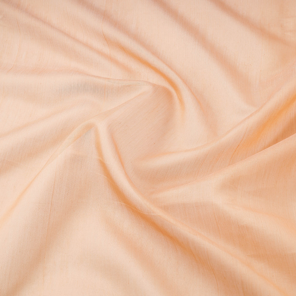 Beige - Light Peach - Maheshwari Silk Cotton Pure Handloom Fabric