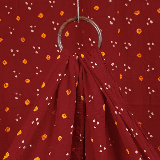 Red - Kutch Tie-Dye Mul Cotton Bandhani Fabric 02