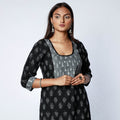 Pochampally Ikat Weave Cotton Long Straight Kurta for Women