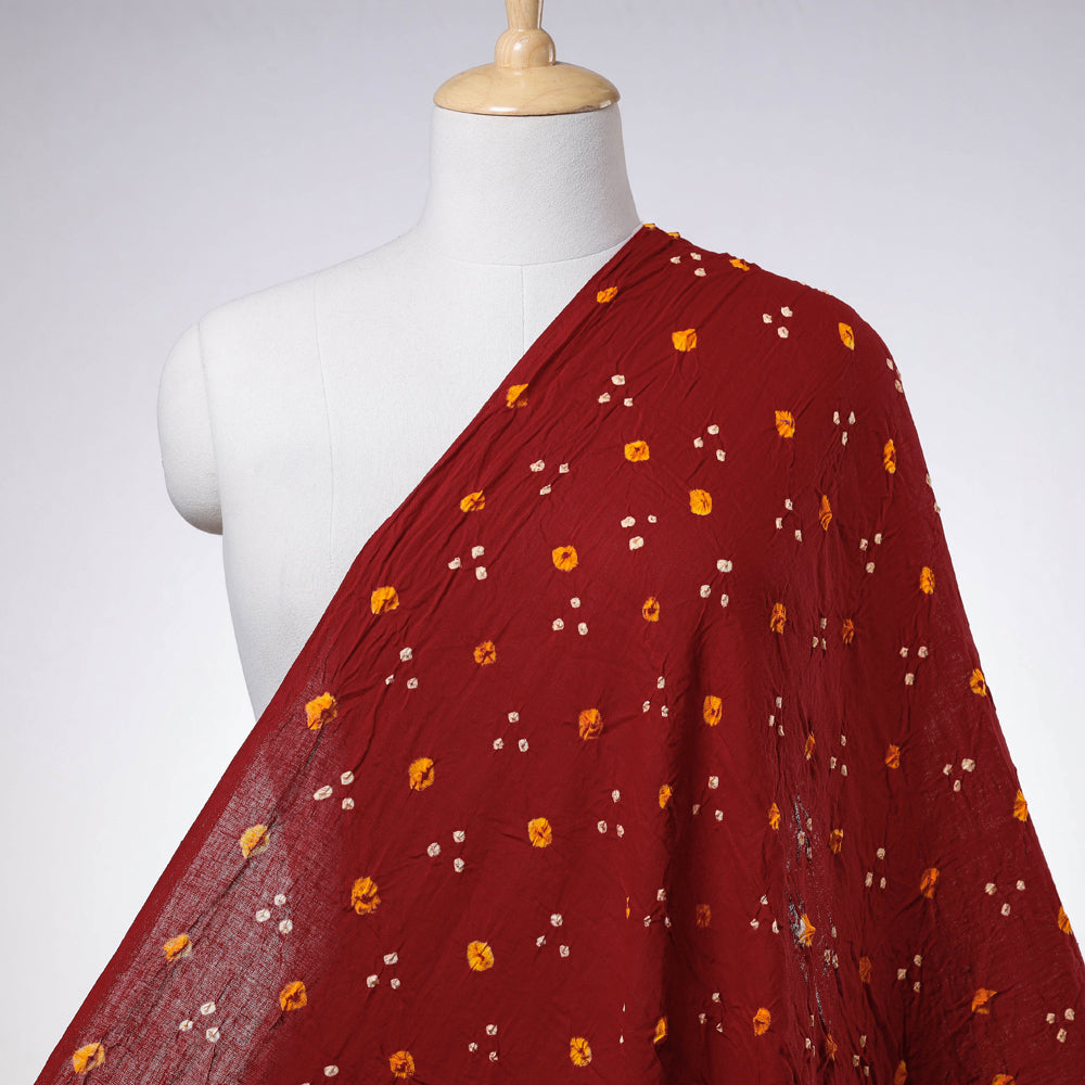 Red - Kutch Tie-Dye Mul Cotton Bandhani Fabric 02