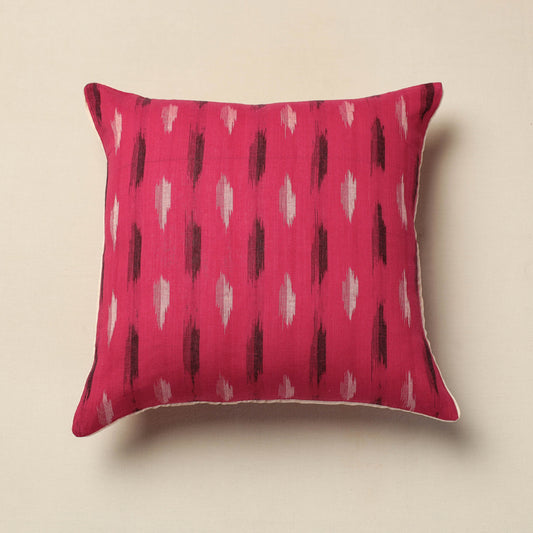 Pink - Pochampally Ikat Cotton Cushion Cover (16 x 16 in)