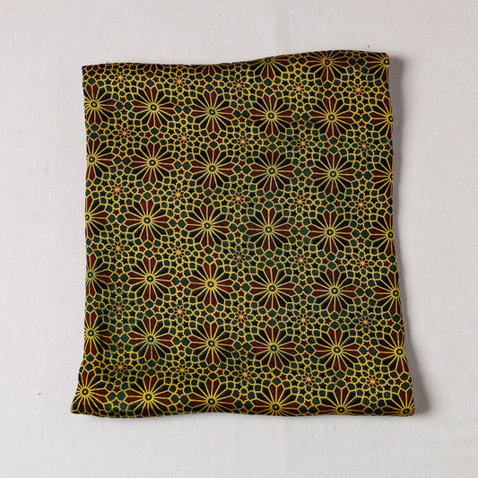 Green - Ajrakh Modal Silk Precut fabric - (1 meter)