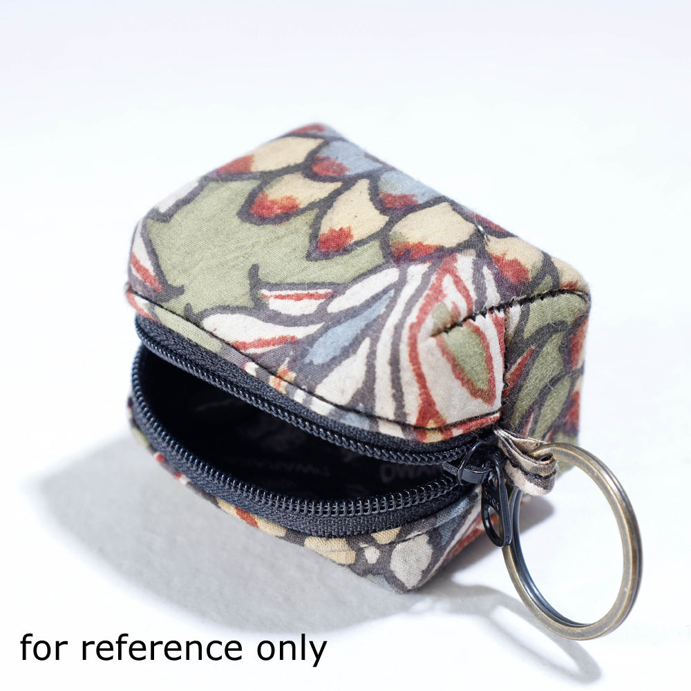 Handpainted Kalamkari Natural Dyed Cotton Keychain Pouch