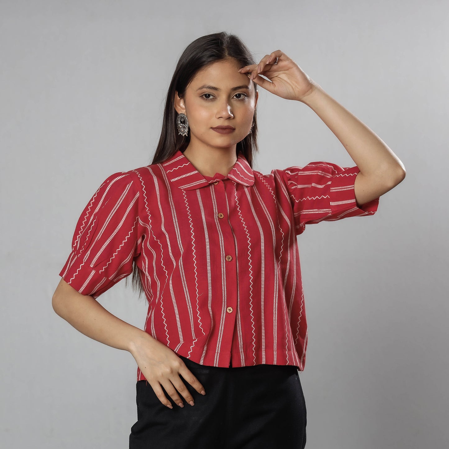 jacquard cotton crop top 