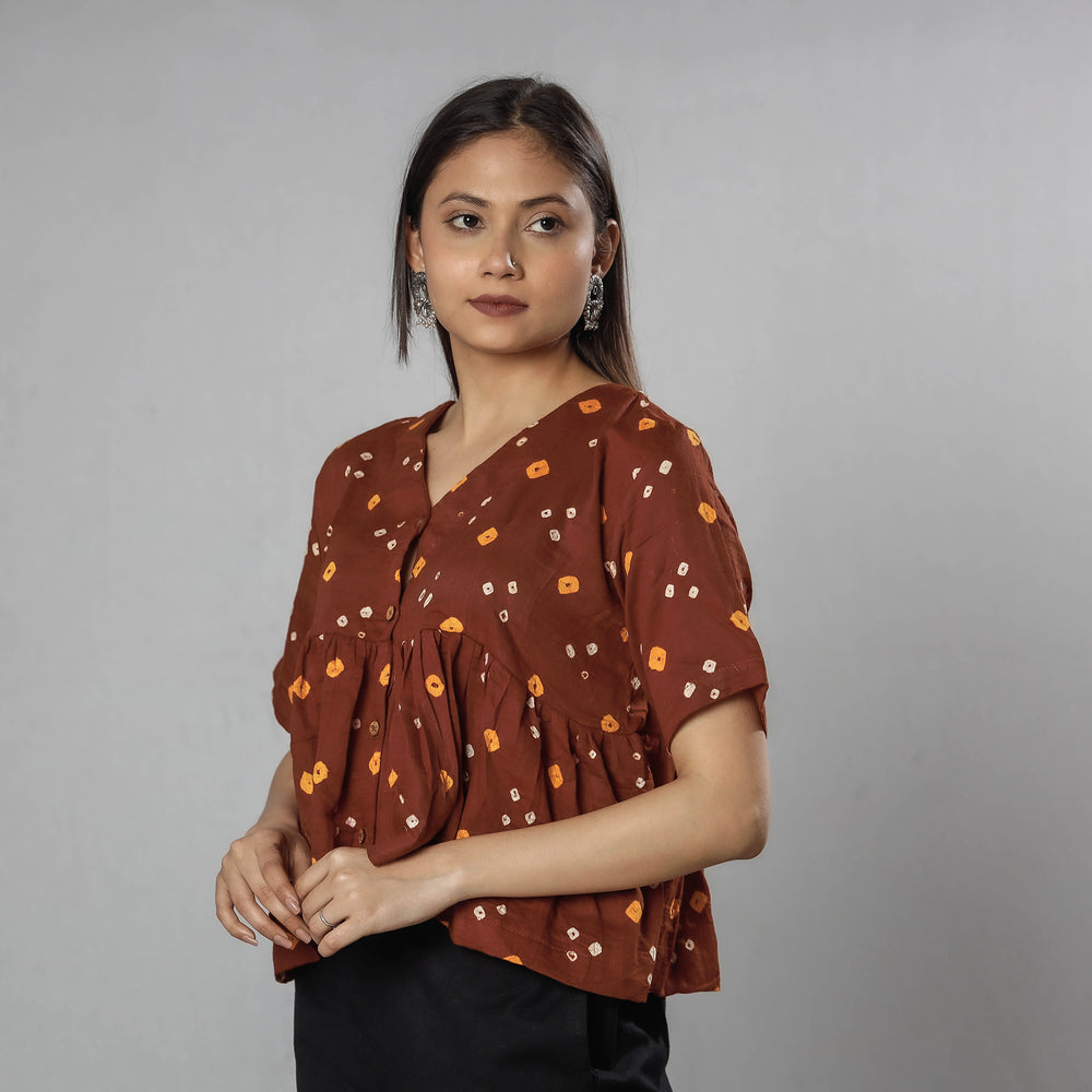 bandhani crop top 