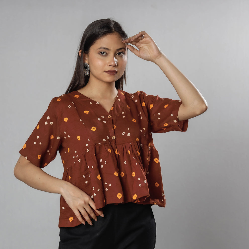 bandhani crop top 