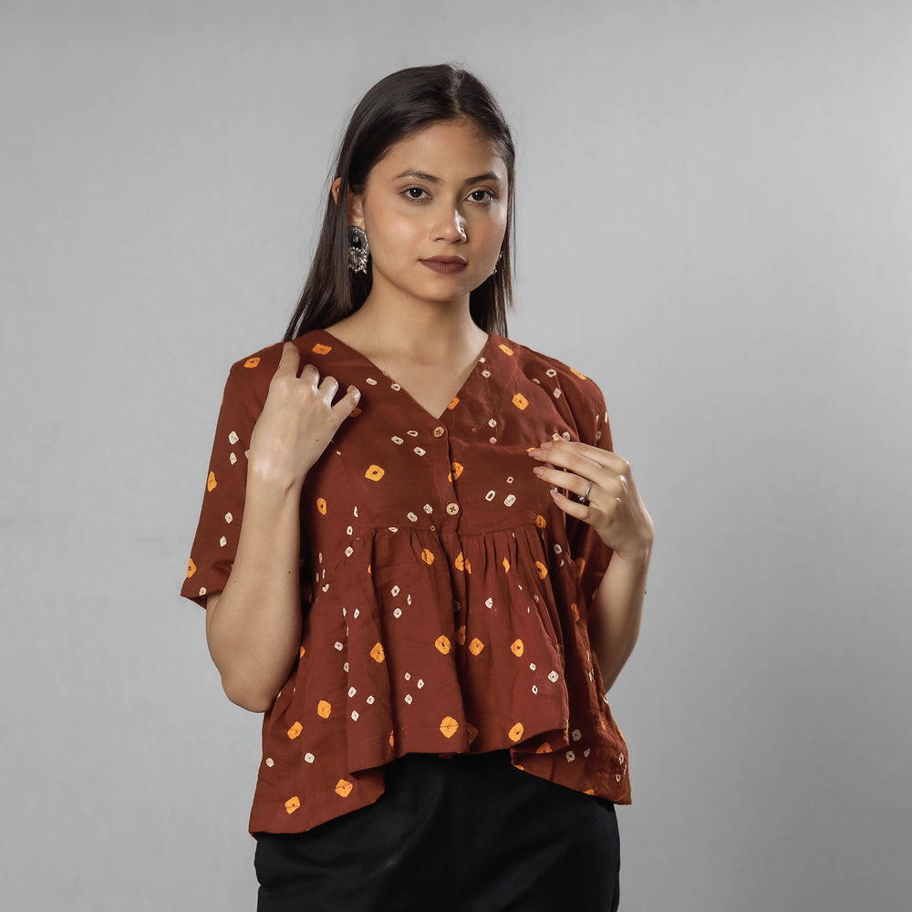 bandhani crop top 