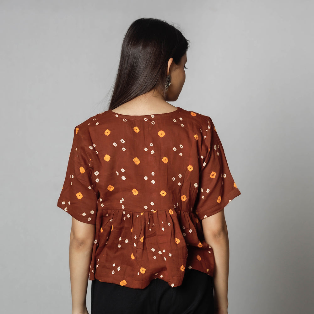 bandhani crop top 