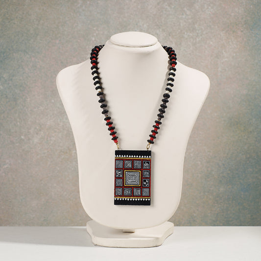 Miniature Handpainted Wooden Necklace With Beads