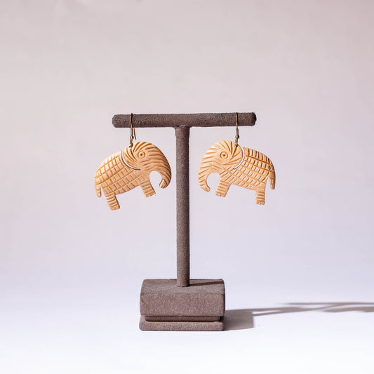 Hand Carved Wooden Earrings