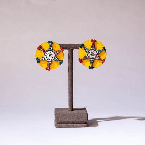 Meraki - Madhubani Handpainted Wooden Earrings