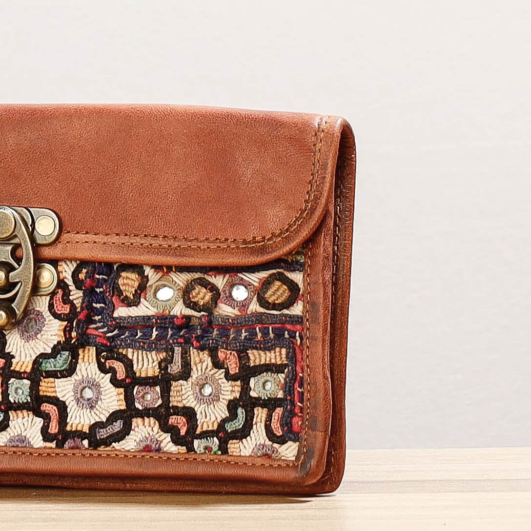 Kutch Embroidered Cotton Clutch / Wallet