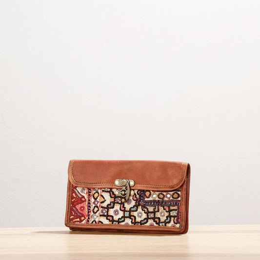 Kutch Embroidered Cotton Clutch / Wallet
