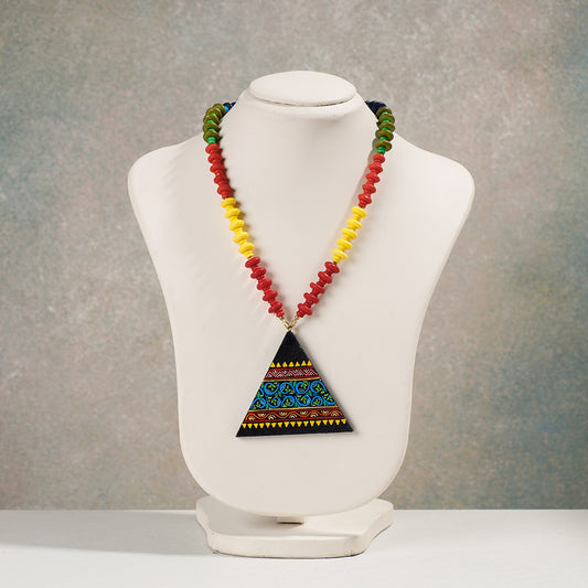 Miniature Handpainted Wooden Necklace With Beads