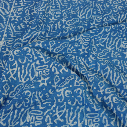 Blue - Akola Block Printing Jhiri Pure Handloom Cotton Single Bedcover (94 x 59 in)