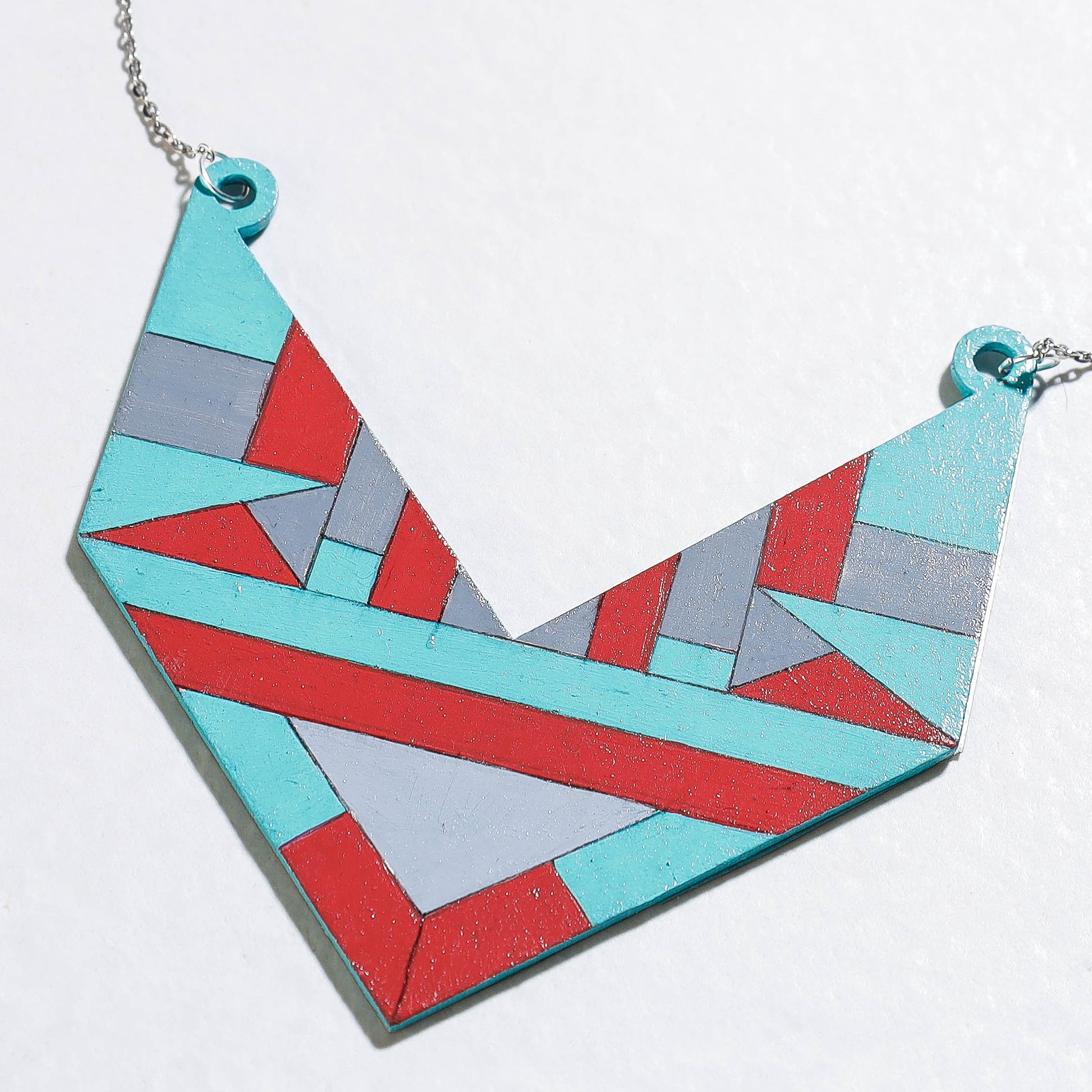 handpainted wooden necklace