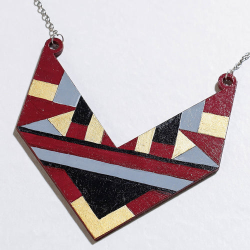  handpainted wooden necklace