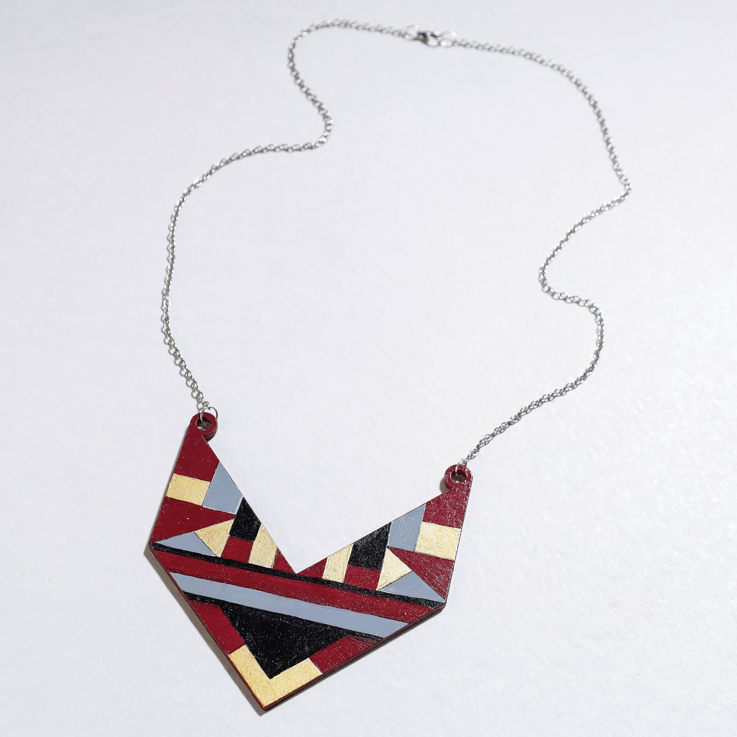 Bella - Modern Art Handpainted Wooden Necklace