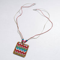 embroidery wooden necklace