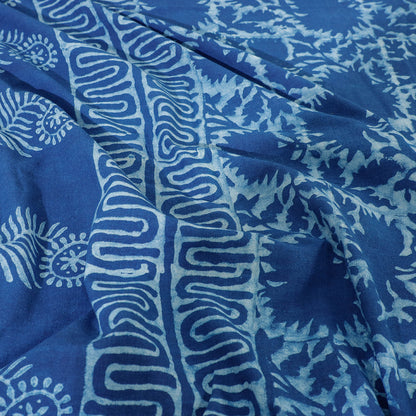 Blue - Akola Block Printing Jhiri Pure Handloom Cotton Double Bedcover (101 x 86 in)