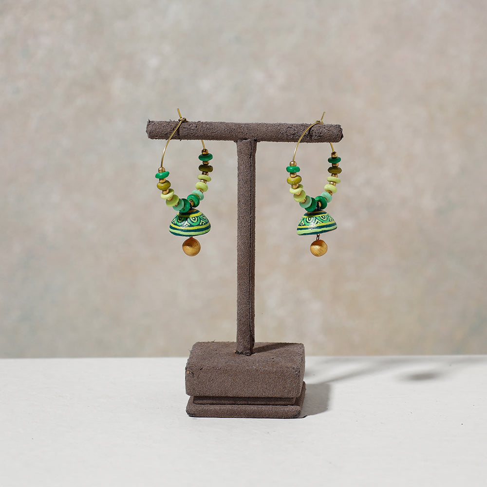  Miniature Handpainted Terracotta Big Bali Earrings 