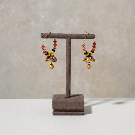 Miniature Handpainted Terracotta Big Bali Earrings
