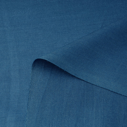 Steel Blue - Vidarbha Tussar Silk Cotton Handloom Fabric