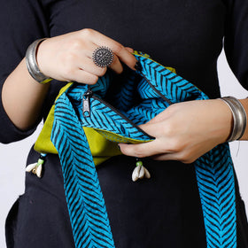 Buy Kantha Work Block Print Cotton Sling Bag l iTokri.com