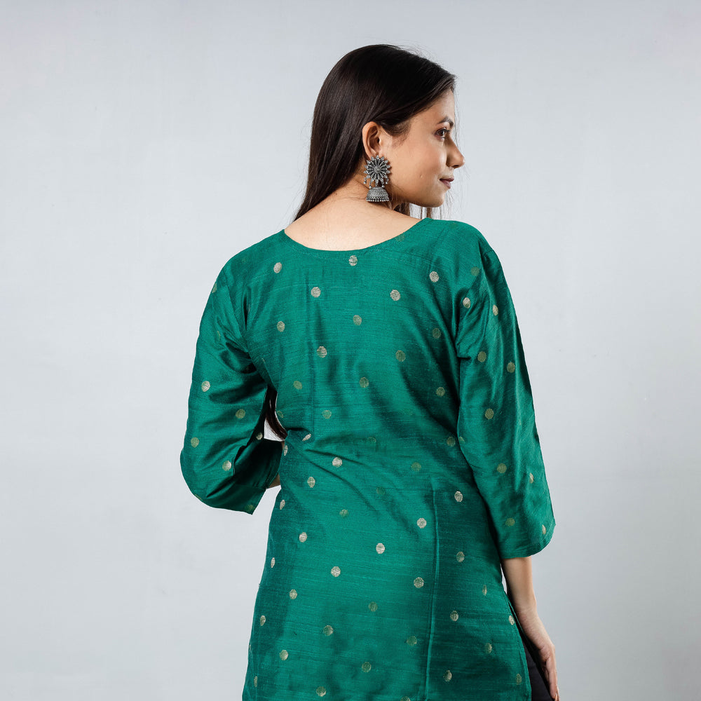 Polka Zari Butta Spun Dupion Silk Kurta