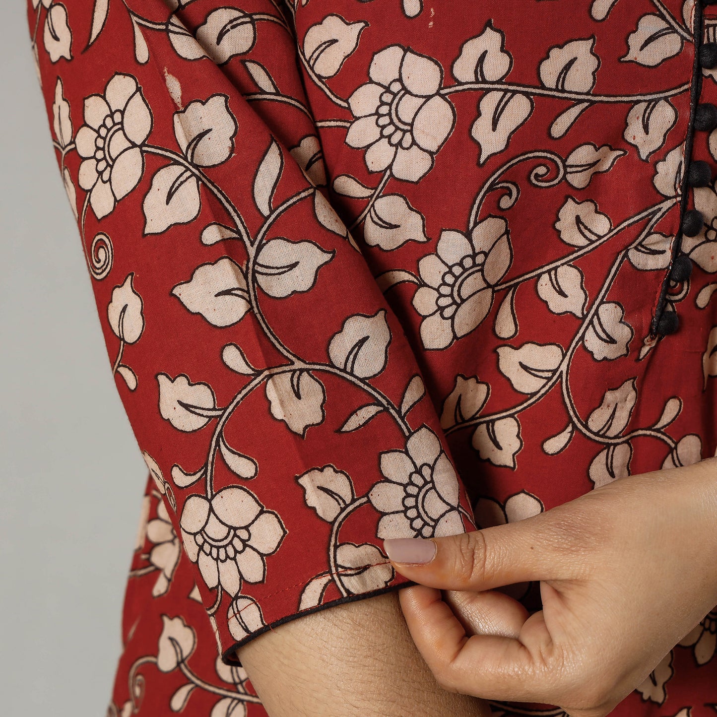 Indian Red Kalamkari Printed Cotton Kurti