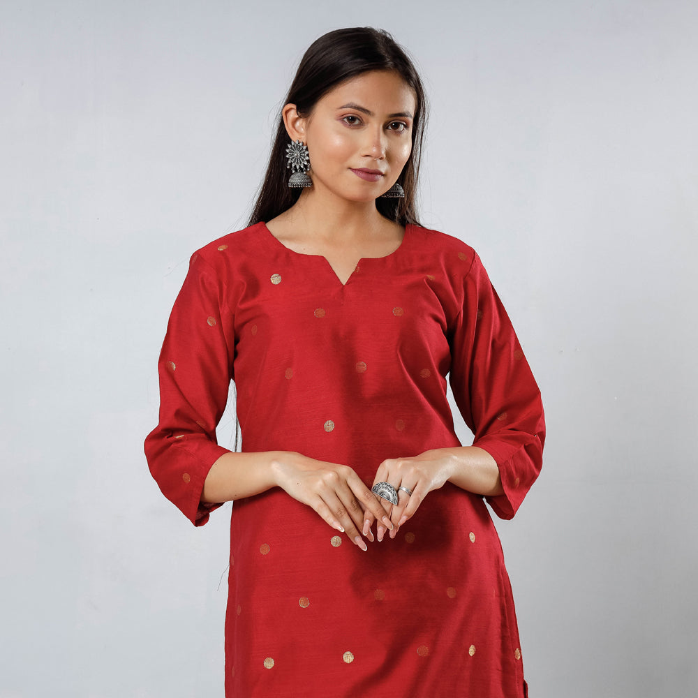 silk straight kurta