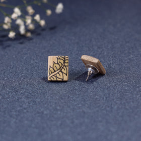  Kerala Mural Handpainted Bamboo Stud Earrings Online at iTokri.com