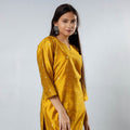  Polka Zari Butta Spun Dupion Silk Long Kurta for Women