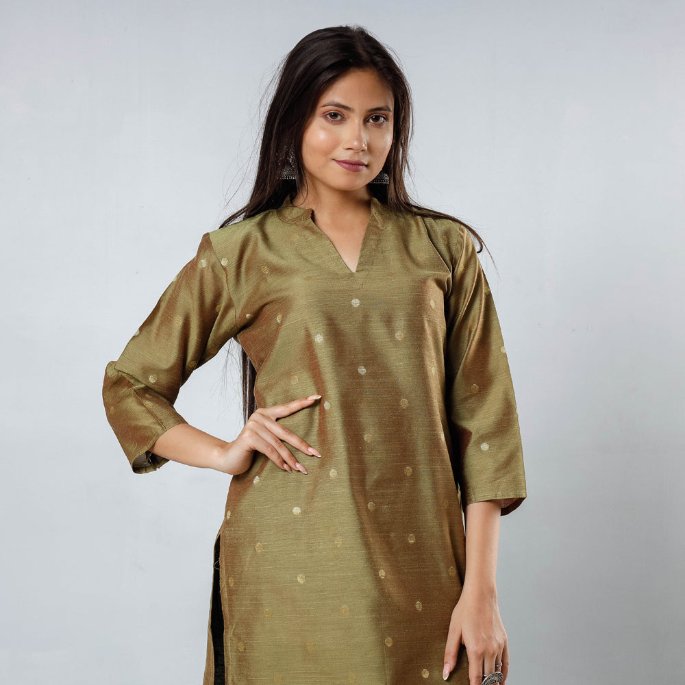 silk straight kurta