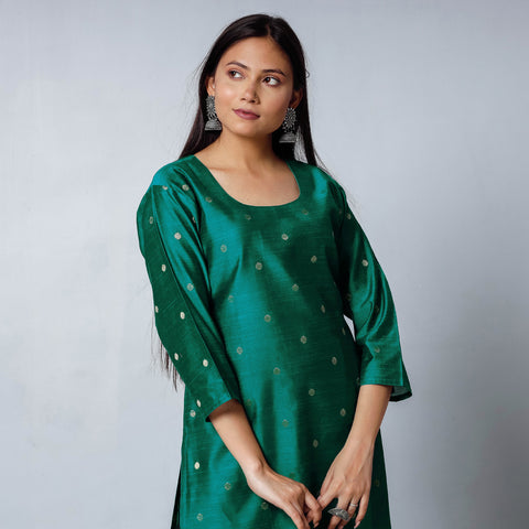 silk straight kurta