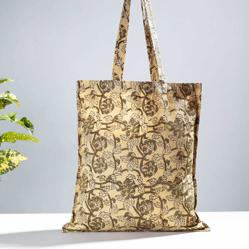 Pedana Kalamkari Block Printed Natural Dyed Cotton Shopping Bag