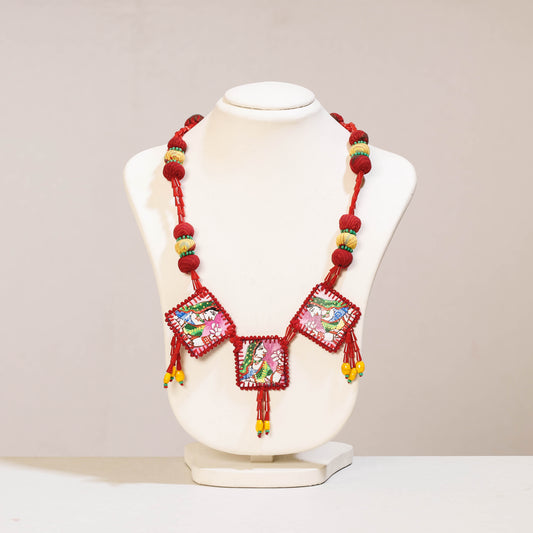 Handpainted Begum Fabart Necklace with Beadwork by Rangila Dhaga