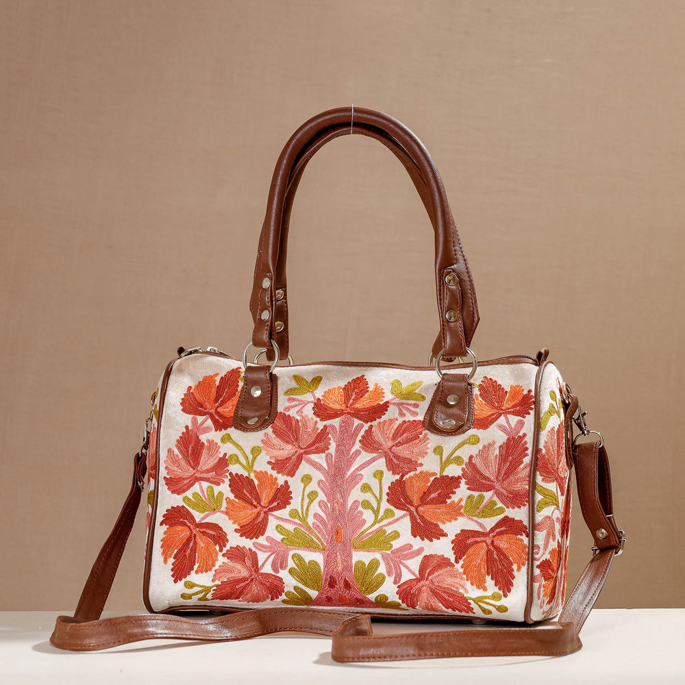 Multicolor - Original Chain Stitch Embroidery Leather & Velvet Hand Bag