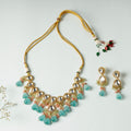  Golden Plated Brass Kundan & Stones Necklace Set 